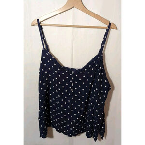 Old Navy Strappy Polka Dot Top, Size 2X, Navy Blue White